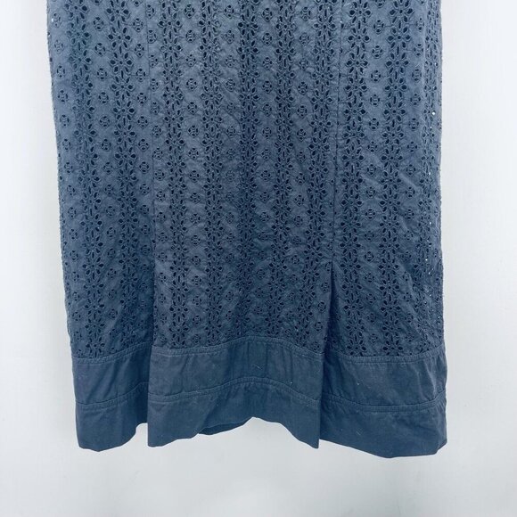 Oscar By Oscar De La Renta Dress Size 10 Women’s Black Eyelet Floral - Picture 3 of 9